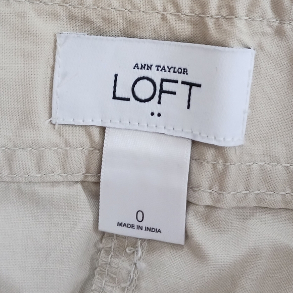 Ann Taylor Loft Sz 0 Beige Lightweight Mini Skirt Womens 100% Cotton - Picture 4 of 7